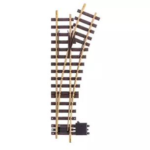 Manual straight switch LGB 16040 - G : 1/22.5 - 440 mm R3 22.5° - Straight curve
