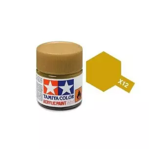 Peinture acrylique - couleur Or Métallisé Brillant X12 - TAMIYA 81512 - 10 mL