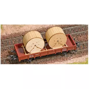 2 Tambours de câble en bois BUSCH 1688 - HO 1/87