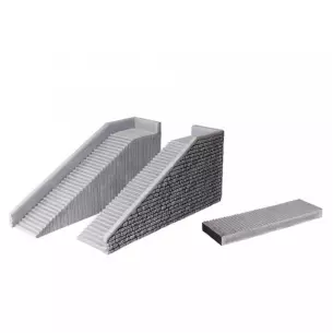 Grands escaliers imitation pierre - NOCH 58303 - HO 1/87 - 145 x 33 x 66 mm