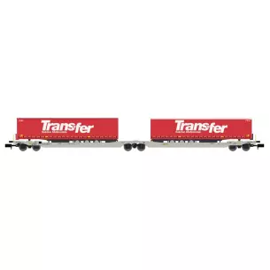 Double trailer wagon Sdggmrs AAE 2 trailers TRANSFER