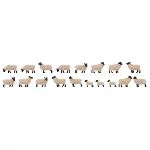Lot de 18 animaux moutons à tête noire allemands Faller 151918 - HO : 1/87