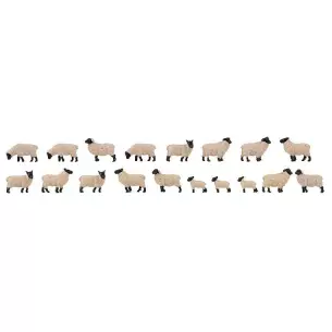 Lot of 18 German black-headed sheep Faller 151918 - HO : 1/87