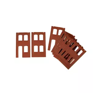 Kit de 8 murs avec cadres de fenêtres Auhagen 80506 - HO : 1/87 - système modulaire