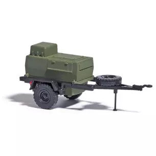 Remorque HL 10 avec réservoir d'eau livrée verte kaki Busch 53602 - HO 1/87