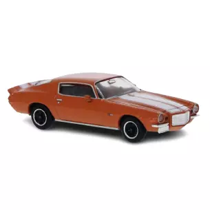 Voiture Chevrolet camaro Z28 orange et bandes blanches, BREKINA 19910 - HO 1/87
