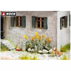 Lot de 18 plants de fleurs Onagres bisannuelles - LaserCut - NOCH 14128 - HO 1/87