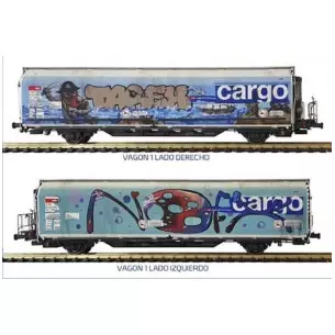 Coffret de 2 wagons Cargo avec graffiti