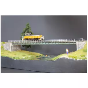 1 lane metal bridge with abutments - 350 mm WoodModel 108007 - HO 1/87