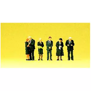 Characters with funeral clothes