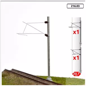 2 Poteaux en H à console | 25 kV-M MAFEN 21603 - Échelle N 1/160