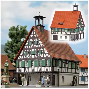 Mairie - bâtiment administratif - BUSCH 1598 - HO 1/87 - 128x111x170mm