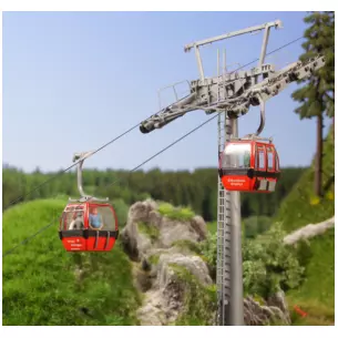 Deux télécabines de type "œufs" Brawa 6344 - HO 1/87 - "Hahnenkamm"
