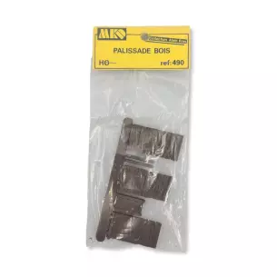 Palissades en bois brun MKD 490 - HO : 1/87 - accessoires de décoration
