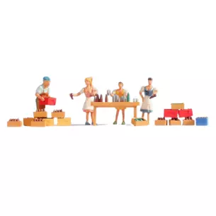Lot de 4 personnages à la buvette NOCH 15834 - HO 1/87