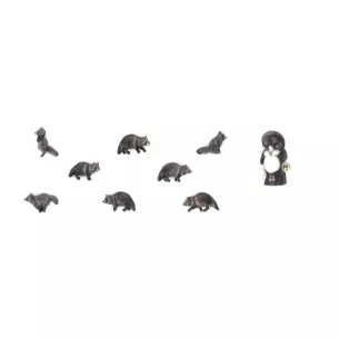 Lot de 10 raton-laveurs & 1 statue - KATO 6-602 | N 1/160