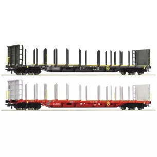 2 piece set Wood transport wagons- OBB