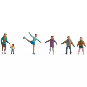 Lot de 6 patineurs NOCH 15824 - HO : 1/87