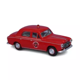 Voiture Peugeot 403 8cv sapeurs pompiers de Paris 1959 rouge SAI 6223 - HO 1/87