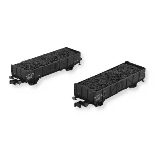 Coffret 2 wagons tombereaux - ARNOLD HN6492 - N 1/160 - SNCF