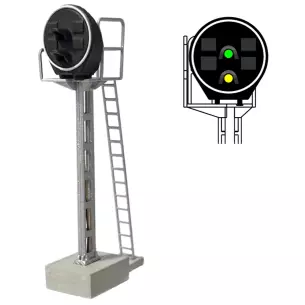 Signal disque type 2 | 2 feux LED - Vert/jaune - MAFEN 413218 SNCF - N 1/160