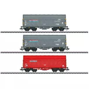 Set of 3 Marklin 47224 covered freight cars - HO : 1/87 - Nacco - EP VI