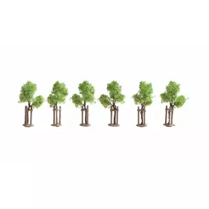 Lot de 6 jeunes arbres avec leur tuteur - NOCH 21538 - HO 1/87