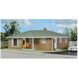 Une maison style "Ranch Tract" CORNERSTONE 933-3777 - HO 1/87 - 139x104x57mm
