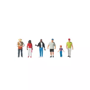 Lot de 6 passants - 5 adultes et 1 enfant PREISER 10793 - HO : 1/87