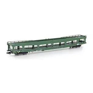 Wagon de transport automobiles DDm 9880 Train N33300 - N 1/160 - DR - EP IV