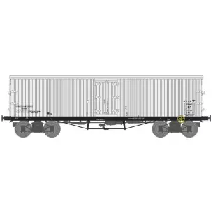 TP FRIGO bogie wagon with white PO/white roof and solid wheels