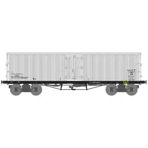Wagon TP FRIGO à bogies livrée PO blanc/toit blanc avec roues pleines