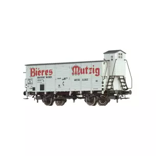 Hlf boxcar "Biéres Mutzig" Brawa 49848 - HO : 1/87 - SNCF - EP III