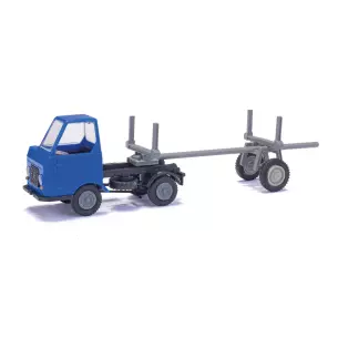 Camion remorque Multicar M22- bleu et gris Busch 210003701 - HO 1/87ème