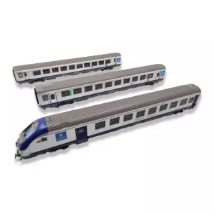 Set 3 voitures TER AURA Ls Models 41232AC - HO 1/87 - 3R - SNCF - EP VI