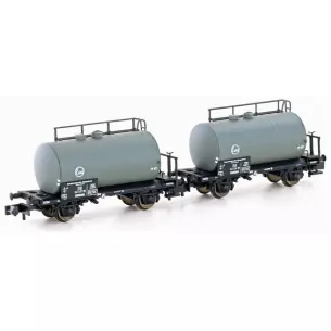 Set 2 Wagons citernes Eva Hobbytrain H24801 - DB - N 1/160 - EP III