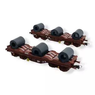Wagons porte-coils sans capots de type Shimmns de la SNCB - ROCO 76338 - HO 1/87e