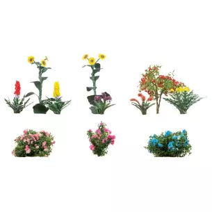 Lot de 3 buissons fleuris un 8 fleurs FALLER 181289 - HO 1/87