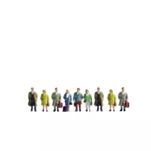 Pack de 9 voyageurs avec bagages NOCH 36220 - N : 1/160