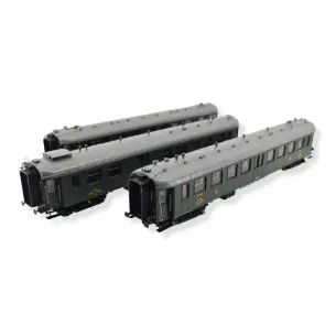 Coffret de 3 voitures OCEM RA PLM REE MODELES VB264 SNCF - HO 1/87 - EP II