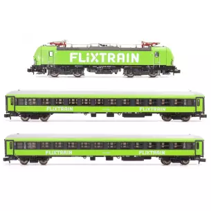 Set locomotive BR 193 + 2 voitures voyageurs Arnold LC95005S - N 1/160 - FLIXTRAIN