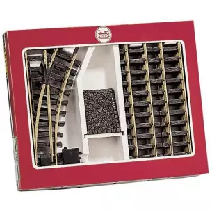 LGB 19901 rail set with buffer and switch - G 1/22.5 - 9 elements