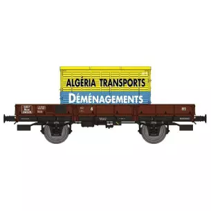 Flat car OCEM 29 REE Models WB611 with container - HO 1/87 - SNCF - EP III