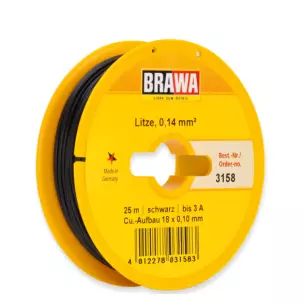 Bobine de fil noir 0.14 mm² - 25 mètres