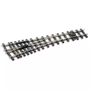 Left turnout, length 600mm, radius 1219mm, angle 12°, polarized core (insulfrog), code 250