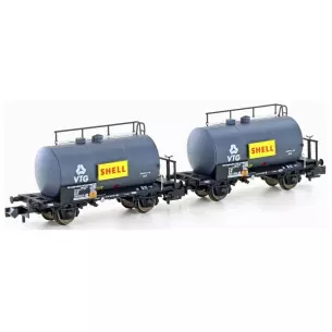 Set 2 Wagons citernes Shell / VTG Hobbytrain H24831 - DB - N 1/160 - EP IV