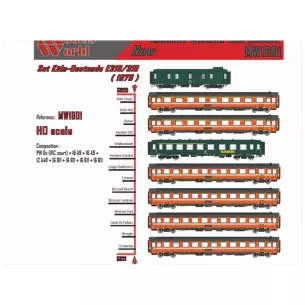 Set Complet Rame Cologne-Ostende 8 voitures MODELS WORLD 1601 - HO 1/87 - EP IVA