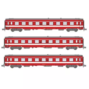 Set 3 Voitures voyageurs UIC REE Modèles NW159 A9 - N 1/160 - SNCF - EP IV