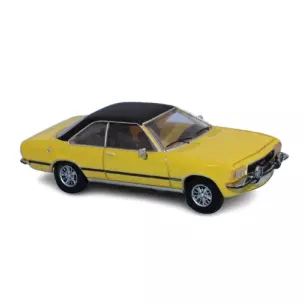 Voiture Opel Commodore B coupé jaune et noir mat PCX 870347 - HO 1/87