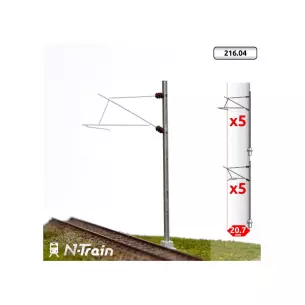 10 Poteaux en H à console | 25 kV-M MAFEN 21604 Échelle N 1/160